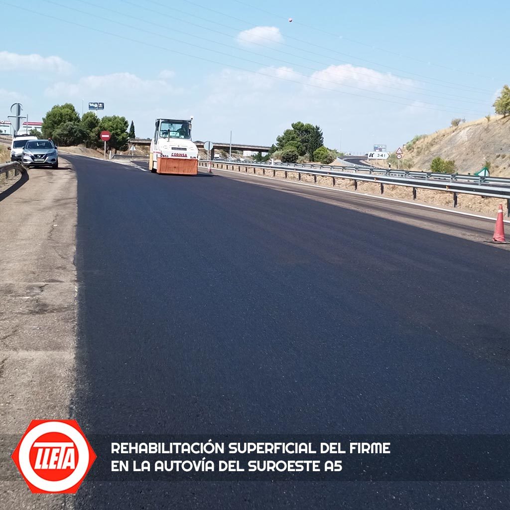 Rehabilitación superficial del firme en la autovía del suroeste A5 4